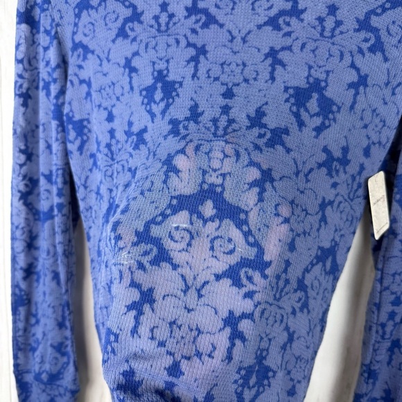Free People NWT blue long sleeve blouse - Picture 3 of 7